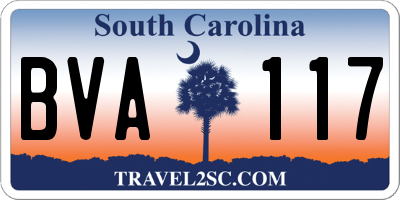 SC license plate BVA117