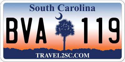 SC license plate BVA119