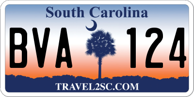 SC license plate BVA124