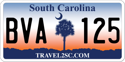 SC license plate BVA125