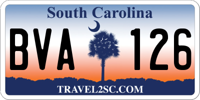 SC license plate BVA126