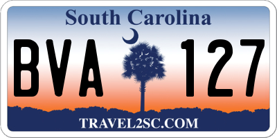 SC license plate BVA127