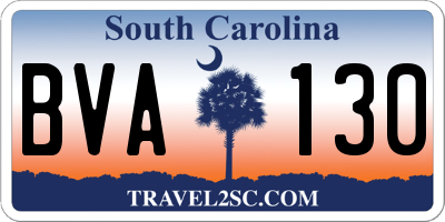 SC license plate BVA130