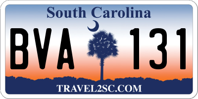 SC license plate BVA131