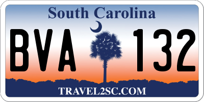 SC license plate BVA132