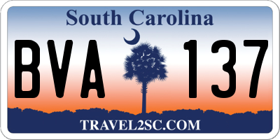 SC license plate BVA137