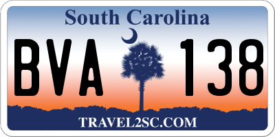 SC license plate BVA138