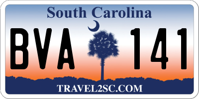 SC license plate BVA141
