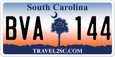 SC license plate BVA144