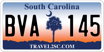 SC license plate BVA145