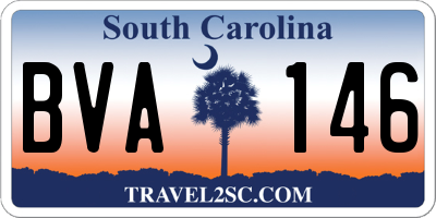 SC license plate BVA146