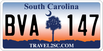 SC license plate BVA147