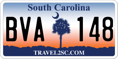 SC license plate BVA148