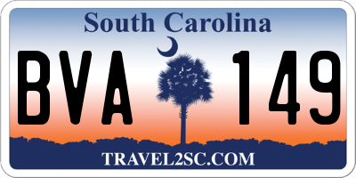 SC license plate BVA149