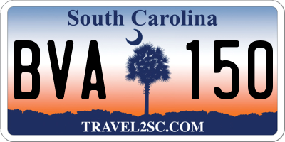 SC license plate BVA150