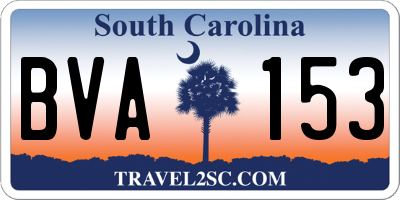 SC license plate BVA153