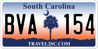 SC license plate BVA154