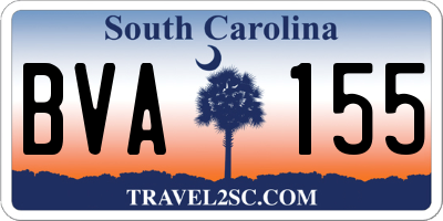 SC license plate BVA155