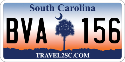 SC license plate BVA156