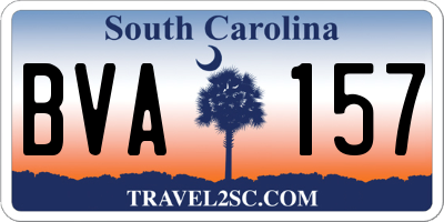 SC license plate BVA157