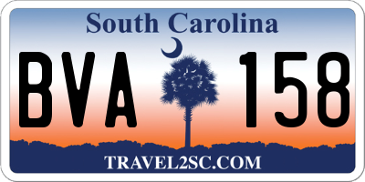 SC license plate BVA158