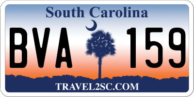 SC license plate BVA159