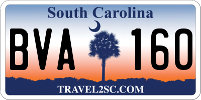 SC license plate BVA160