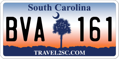 SC license plate BVA161