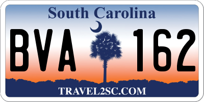 SC license plate BVA162