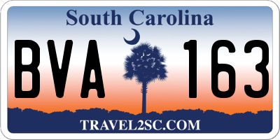 SC license plate BVA163