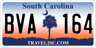 SC license plate BVA164
