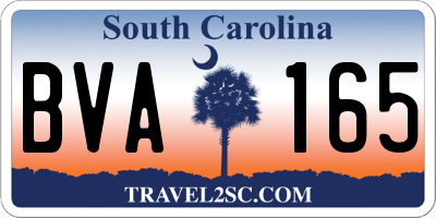 SC license plate BVA165