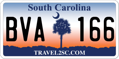 SC license plate BVA166