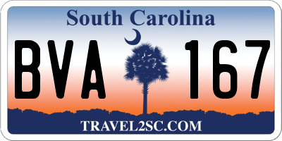 SC license plate BVA167