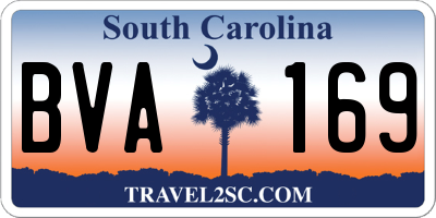 SC license plate BVA169