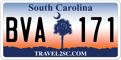 SC license plate BVA171