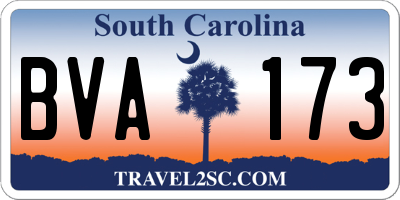 SC license plate BVA173