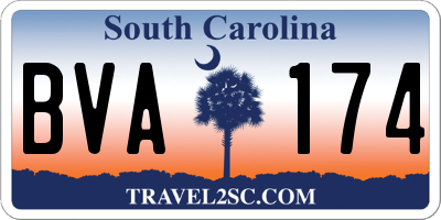 SC license plate BVA174
