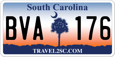 SC license plate BVA176