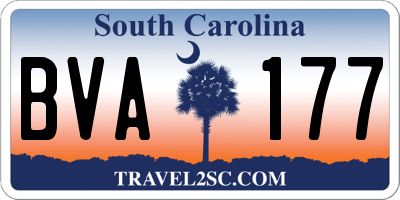 SC license plate BVA177