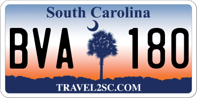 SC license plate BVA180