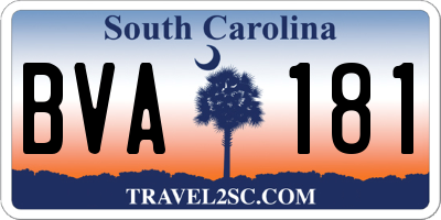 SC license plate BVA181