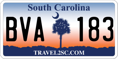 SC license plate BVA183