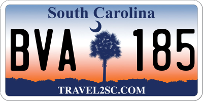 SC license plate BVA185
