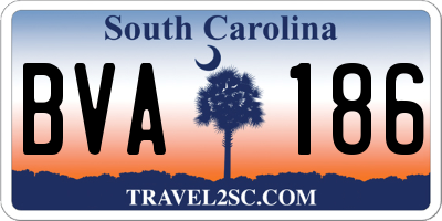 SC license plate BVA186