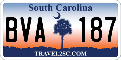 SC license plate BVA187