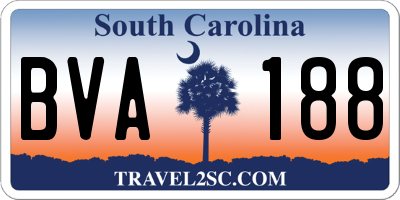 SC license plate BVA188