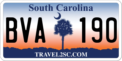 SC license plate BVA190