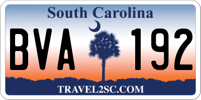 SC license plate BVA192