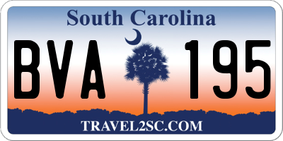 SC license plate BVA195
